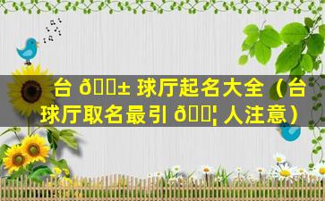 台 🐱 球厅起名大全（台球厅取名最引 🐦 人注意）